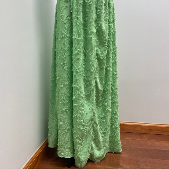 Cult Gaia- Theia Cutout Backless Maxi Dress Green Textured Size Large Vacation - Picture 5 of 16
